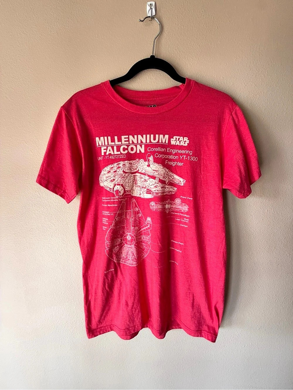 Made Engine Millennium Falcon Star Wars Graphic Tee Pink
